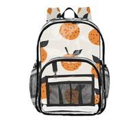 ZRWLUCKY Clear Zaino Scuola Trasparente Bambini Zaini Per La Scuola Per Le Ragazze Vedere Attraverso Trasparente PVC Zaini Carino Arancione, Carino Arancione, Taglia Unica Carino Arancione, Taglia