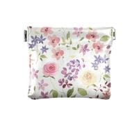 ZRWLUCKY Colorato floreale fiori rosa PU pelle piccola moneta fantasia cambiamento titolare carta organizzatore per le donne, Fiori rosa floreali colorati, 4.33"(L) x 3.74"(W) x 0.39"(H), Stampa