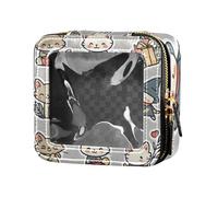 ZRWLUCKY Cornish Rex Cats grigio carino trucco borsa trasparente borsa piccola borsa cosmetica per volare gatti Cornish Rex grigio, Cornish Rex Gatti Grigio