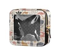 ZRWLUCKY Dino - Borsa da viaggio trasparente per cosmetici, per articoli da toeletta e smalti, Dino