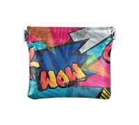 ZRWLUCKY Disco Retro Forma Colorata PU Pelle Piccola Moneta Portatile Card Key Organizzatori per Ragazze Signore Borsa, Multicolore, 4.33"(L) x 3.74"(W) x 0.39"(H), Stampa