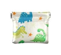 ZRWLUCKY Divertente portamonete in pelle PU con dinosauri unici mini portamonete per donne ragazzi ragazze, Dinosauri divertenti, 4.33"(L) x 3.74"(W) x 0.39"(H), Stampa