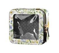 ZRWLUCKY Edelweiss - Trousse da viaggio con piccoli fiori trasparenti, per cosmetici, articoli da toeletta e smalti, stella alpina piccoli fiori