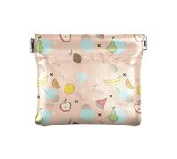 ZRWLUCKY Frutta Cuoio DELL'UNITÀ di elaborazione Piccola Moneta, Multicolore, 4.33"(L) x 3.74"(W) x 0.39"(H), Stampa