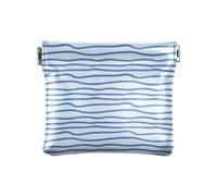 ZRWLUCKY Geo Painted Blue Stripe Portamonete da donna in pelle impermeabile borsa cosmetica per donna ragazza, Multicolore, 4.33"(L) x 3.74"(W) x 0.39"(H), Stampa