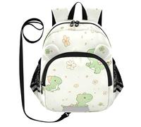 ZRWLUCKY Graziose orecchie carine piccoli zaini cintura ragazzi/ragazze zaini personalizzati anti-perso con striscia riflettente dinosauri carini verde, dinosauri carini, Simpatico dinosauro verde
