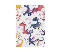 ZRWLUCKY Grazioso drago, bandiera da giardino di benvenuto bianco, 71,1 x 101,6 cm, bandiere da giardino double face, per esterni, cortile, casa, prato, veranda, vacanza, grande decorazione stagionale