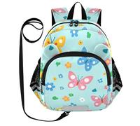 ZRWLUCKY Grazioso zaino per bambini con orecchie per tutti i giorni cintura ragazzi ragazze zaino personalizzato anti-perso all'aperto con striscia riflettente carino farfalla verde acqua, farfalla