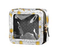 ZRWLUCKY Marguerite Daisy - Astuccio per trucco trasparente impermeabile da viaggio, bianco margherita margherita, Margherita Margherita Bianco