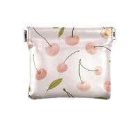 ZRWLUCKY Mini borsa portatile di trucco della piccola borsa della moneta del cuoio dell'unità di elaborazione della ciliegia leggera, Ciliegia, 4.33"(L) x 3.74"(W) x 0.39"(H), Stampa