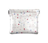 ZRWLUCKY Moda Rosso e Blu Dot Donna Piccola Pelle Cambiare Borsa Portatile Trucco Periodo Borsa per Ragazze Donne Signore, Multicolore, 4.33"(L) x 3.74"(W) x 0.39"(H), Stampa