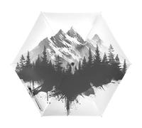 ZRWLUCKY Montagna e alberi stile vintage tre pieghevole blocco automatico UV ombrello per viaggio vento automatico aperto chiuso leggero compatto ombrello da golf