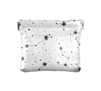 ZRWLUCKY Natura stelle gialle bianche donne PU pelle portamonete fantasia mini cambiamento portamonete tasca per le donne, Multicolore, 4.33"(L) x 3.74"(W) x 0.39"(H), Stampa