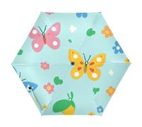 ZRWLUCKY Ombrello da golf pieghevole a tre farfalle giallo e blu con blocco automatico per viaggi vento automatico aperto e chiuso leggero compatto ombrello da golf