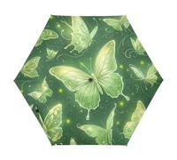 ZRWLUCKY Ombrello da golf pieghevole a tre farfalle verde con blocco automatico per viaggi vento automatico aperto e chiudi ombrello da golf leggero compatto portatile