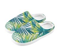 ZRWLUCKY Palm Leaf Tropic - Pantofole da casa da uomo e donna, con memory foam, pantofole sfocate comode per camera da letto, Tropico foglia di palma, 3/4 UK Men/ 4/5 UK Women Wide