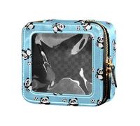 ZRWLUCKY Panda Play Soccerbear Ballhand Neonati Cute Makeup Case Borsa Trasparente Viaggio Beauty Bag Viaggio Cosmetici Caso per Viaggi, panda giocare a calcio palla neonati