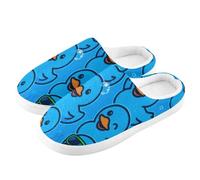ZRWLUCKY Pantofola blu subacquea con motivo anatra da uomo e donna, con memory foam, pantofole sfocate accoglienti per camera da letto, Motivo anatra sottomarina blu, 38/40 EU arga