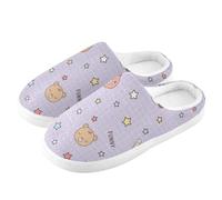 ZRWLUCKY Pantofola da casa da uomo e donna viola con memory foam pelosa pantofola accogliente scarpe da camera da letto, Cartone animato infantile, 9/10 UK Men/ 10/11 UK Women Wide