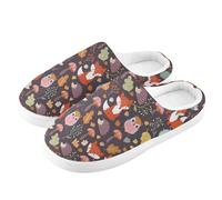 ZRWLUCKY Pantofole autunnali con animali della foresta da uomo e da donna, con memory foam, pantofole sfocate accoglienti per camera da letto, Autunno Foresta, 7/8 UK Men/ 8/9 UK Women Wide