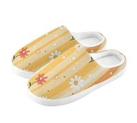 ZRWLUCKY Piccole margherite pantofole da casa da uomo e donna con memory foam pelosa pantofole comode scarpe da camera da letto, Margherite Piccole, 9/10 UK Men/ 10/11 UK Women Wide