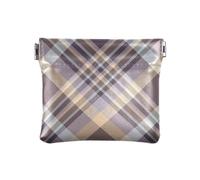 ZRWLUCKY Plaid Check Viola Scuro Marrone Delle Donne In Pelle Moneta Della Borsa Della Moneta Comodo Portamon, Plaid Check Viola Scuro Marrone, 4.33"(L) x 3.74"(W) x 0.39"(H), Stampa