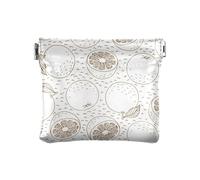 ZRWLUCKY Portamonete da donna in pelle arancione e bianco, comodo portamonete per il trucco, borsa per cambiare, per ragazze e signore, Multicolore, 4.33"(L) x 3.74"(W) x 0.39"(H), Stampa
