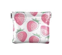 ZRWLUCKY Portamonete da donna in pelle con fragole, gioiello unico per le donne, Multicolore, 4.33"(L) x 3.74"(W) x 0.39"(H), Stampa