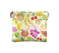 ZRWLUCKY Portamonete da donna in pelle con frutta dorata estiva carino portamonete organizer per carte per donne ragazze, Frutti d'oro estivi, 4.33"(L) x 3.74"(W) x 0.39"(H), Stampa