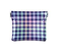 ZRWLUCKY Portamonete da donna in pelle con motivo scozzese arcobaleno pastello, Plaid arcobaleno pastello a quadri, 4.33"(L) x 3.74"(W) x 0.39"(H), Stampa