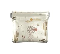 ZRWLUCKY Portamonete da donna in stile messicano, con cactus occidentale, in stile messicano, piccolo, unico, mini portamonete, portamonete per donna e ragazza, Cactus occidentale Boho Messicano,