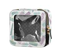 ZRWLUCKY Presente, piccola borsa per il trucco trasparente per borsa da toilette con cerniera organizer per trucco per volare, presente