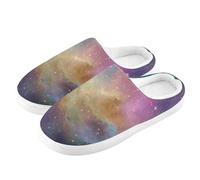 ZRWLUCKY Rainbow Nebula Wonder, pantofole da casa da uomo e donna, con memory foam, pantofole sfocate comode per camera da letto, Meraviglia Nebulosa Arcobaleno, 9/10 UK Men/ 10/11 UK Women Wide