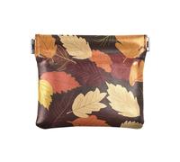 ZRWLUCKY Rosso Foglie di Autunno Delle Donne In Pelle Della Moneta Portafoglio Impermeabile Accessori, Foglie d'autunno, 4.33"(L) x 3.74"(W) x 0.39"(H), Stampa