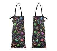 ZRWLUCKY Sacchetti della spazzatura per auto, confezione da 2 sacchetti per auto, sacchetti per la spazzatura per auto, bidoni della spazzatura, stelle neon luminose colorate