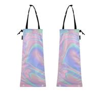 ZRWLUCKY Sacchetti della spazzatura per auto, confezione da 2 sacchetti per la spazzatura per auto, pieghevoli, con macchie olografiche al neon colorate