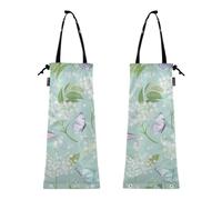 ZRWLUCKY Sacchetti per la spazzatura per auto, confezione da 2 sacchetti per la spazzatura da appendere, lavabili, per rifiuti auto, bidoni della spazzatura, sambuco, fiori e farfalle