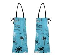 ZRWLUCKY Sacchetti per la spazzatura per auto, confezione da 2 sacchetti pieghevoli da appendere per auto, sacchetti della spazzatura per auto, tavole da surf, palme tropicali