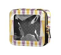 ZRWLUCKY Semplice Modello Giallo Mini Clear Makeup Bag Clear Toiletry Bags Nail Polish Organizer Bag per Volare, Modello SEMPLICE giallo