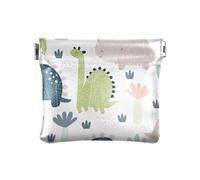 ZRWLUCKY Simpatici dinosauri PU pelle piccola moneta impermeabile gioielli organizzatore per uomo donna viaggio, Simpatici dinosauri., 4.33"(L) x 3.74"(W) x 0.39"(H), Stampa