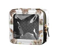 ZRWLUCKY Simpatico asino bianco trasparente borsa organizer in pelle per articoli da toeletta mini contenitori per trucco per volare, simpatico asino divertente bianco, Simpatico asino bianco