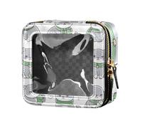 ZRWLUCKY Simpatico gatto grigio bianco carino viaggio trucco borsa trasparente borse da toeletta borsa organizer per smalto per unghie, carino gatto grigio bianco, Simpatico gatto grigio bianco