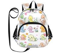 ZRWLUCKY Simpatico Orecchie Scuola Bambino Zaino Leadership Ragazze Cool Anti-Lost Borsa di Giornata Personalizzata con Striscia Riflettente Simpatico Dinosauro Bianco, Taglia Unica, Dinosauro Carino