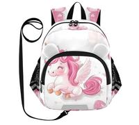 ZRWLUCKY Simpatico zaino per bambini cintura per ragazzi ragazze zaino personalizzato anti-smarrimento zaino con striscia riflettente pesca unicorni farfalla, pesca unicorni farfalla, taglia unica