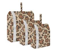 ZRWLUCKY St Day Leopard Brown 3 pz borse da viaggio impilabili salvaspazio borse da viaggio piccola borsa da viaggio organizer camera da letto, St Day Leopard Marrone, Taglia unica, moderno