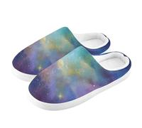 ZRWLUCKY Vibrant Cosmic Dreamscape, pantofole da casa da uomo e da donna, con memory foam, pantofole sfocate comode per camera da letto, Paesaggio sognante cosmico, 13/14 UK Men/ 14/15.5 UK Women Wide