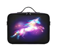 ZRWLUCKY Viola Glowing Unicorn portatile viaggio trucco borsa cosmetica borsa da toilette kit da viaggio trucco borsa grande borsa per il trucco bolsa para guardar maquillaje per donne uomini donna
