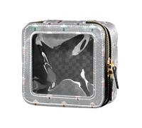 ZRWLUCKY Winter House, mini trousse trasparente per cosmetici, impermeabile, da viaggio, organizer per cosmetici, casa d'inverno