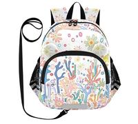 ZRWLUCKY Zaini per età prescolare carino cintura ragazzo ragazza zaino per scuola materna personalizzato anti-perso con striscia riflettente divertente corallo colorato, divertente corallo colorato