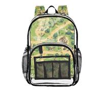 ZRWLUCKY Zaini trasparenti per bambini scolastici zaini trasparenti per bambini per adulti zaino trasparente in PVC trasparente, paesaggio fattoria, paesaggio agricolo, paesaggio agricolo, uno